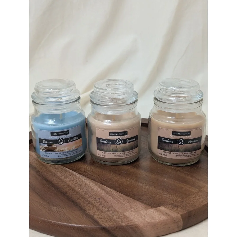 Luminessense Balance Soothing (2) Scented Aromatherapy Jar Candles, 3oz Set Of 3